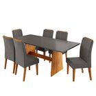 Conjunto De Sala De Jantar 6 Lugares Tampo De Mdp Atria Mel/c