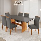 Conjunto De Sala De Jantar 6 Lugares Tampo De Mdp Atria Mel/c