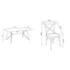 Conjunto De Sala De Jantar Araçá 140x75cm Tampo De Vidro Com