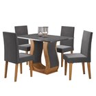 Conjunto De Sala De Jantar Com Mesa 120x80cm E 4 Cadeiras Cor