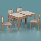 Conjunto De Sala De Jantar Com Mesa Extensível 4 Cadeiras 120