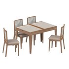 Conjunto De Sala De Jantar Com Mesa Extensível 4 Cadeiras 120