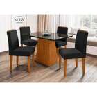 Conjunto De Sala De Jantar Jasmin Com Mesa De 1 20m E 4 Cadei