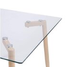 Conjunto De Sala De Jantar Mesa Com Tampo De Vidro Com 4 Cade