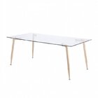 Conjunto De Sala De Jantar Mesa Com Tampo De Vidro Com 4 Cade