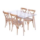 Conjunto De Sala De Jantar Mesa Com Tampo De Vidro Com 4 Cade