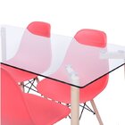 Conjunto De Sala De Jantar Mesa Com Tampo De Vidro Com 4 Cade