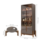 Conjunto De Sala Léia Cinza Cedro