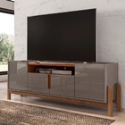 Conjunto De Sala Léia Cinza Cedro