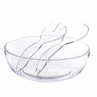 Conjunto De Saladeira + 2 Talheres Em Acrílico Transparente K