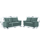 Conjunto De Sofá 2 E 3 Lugares Bertioga Veludo Cinza Luizzi