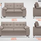 Conjunto De Sofá 2 E 3 Lugares Fixo Modena Velosuede Marrom -