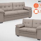 Conjunto De Sofá 2 E 3 Lugares Fixo Modena Velosuede Marrom -