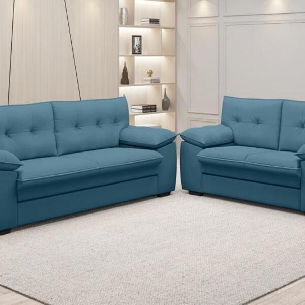 Conjunto De Sofá 2 E 3 Lugares Fixo Modena Velosuede Royal -