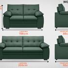 Conjunto De Sofá 2 E 3 Lugares Fixo Modena Velosuede Verde -
