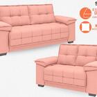 Conjunto De Sofá 2 E 3 Lugares Fixo Solaia Velosuede Rose - N