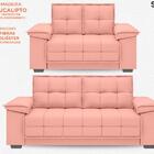 Conjunto De Sofá 2 E 3 Lugares Fixo Solaia Velosuede Rose - N