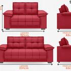 Conjunto De Sofá 2 E 3 Lugares Fixo Solaia Velosuede Vermelho