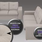 Conjunto De Sofá 2 E 3 Lugares Fixo Verona Velosuede Bege - N