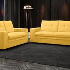 Conjunto De Sofá 2 E 3 Lugares Fixo Verona Velosuede Canário