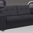 Conjunto De Sofá 2 E 3 Lugares Fixo Verona Velosuede Preto -