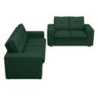 Conjunto De Sofá 2 E 3 Lugares Fixo Verona Velosuede Verde -