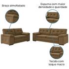 Conjunto De Sofá 2 E 3 Lugares Genova Suede Capuccino BestHou