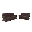 Conjunto De Sofá 2 E 3 Lugares Holanda Marrom Suede