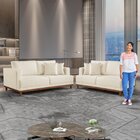 Conjunto De Sofá 2 E 3 Lugares Pés Em Madeira Maciça Ingla Be