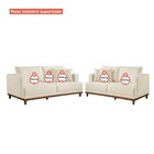 Conjunto De Sofá 2 E 3 Lugares Pés Em Madeira Maciça Ingla Be