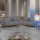 Conjunto De Sofá 2 E 3 Lugares Pés Em Madeira Maciça Ingla Ci