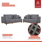 Conjunto De Sofá 2 E 3 Lugares Pés Em Madeira Maciça Ingla Ci