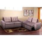 Conjunto De Sofá 2 E 3 Lugares Retrátil Paraty Suede Tabaco