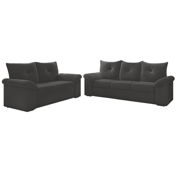 Conjunto De Sofá 2 E 3 Lugares Taurus Veludo Mamflex