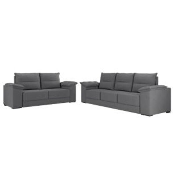 Conjunto De Sofá 2 E 3 Lugares Texas Suede Cinza