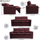 Conjunto De Sofá 3 E 2 Lugares Retrátil E Reclinável Cama Inb