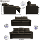 Conjunto De Sofá 3 E 2 Lugares Retrátil E Reclinável Cama Inb