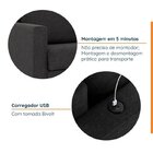 Conjunto De Sofá Antúrio 3 E 2 Lugares Com Usb Em Linho Cabec