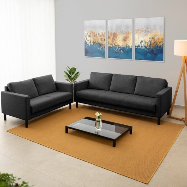 Conjunto De Sofá Antúrio 3 E 2 Lugares Com Usb Em Linho Cabec