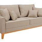 Conjunto De Sofá Beny Com 2 Poltronas Living Base De Madeira