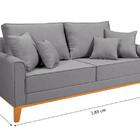 Conjunto De Sofá Beny Com 2 Poltronas Living Base De Madeira