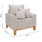 Conjunto De Sofá Beny Com 2 Poltronas Living Base De Madeira