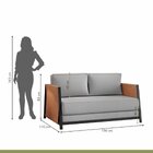 Conjunto De Sofá Cama Com 2 Poltronas Em Linho Preto/cinza