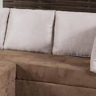 Conjunto De Sofá De Canto Flórida Com Puff - Hellen - Caqui /