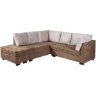 Conjunto De Sofá De Canto Flórida Com Puff - Hellen - Caqui /