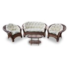 Conjunto De Sofá Fibra Sintética 19 - 1 Sofá 2 L + 2 Poltrona