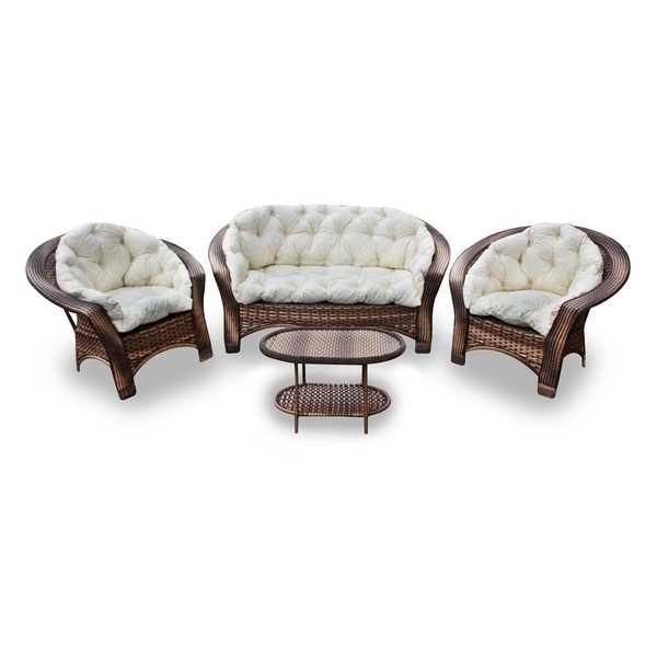 Conjunto De Sofá Fibra Sintética 19 - 1 Sofá 2 L + 2 Poltrona