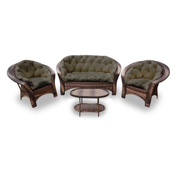 Conjunto De Sofá Fibra Sintética 19 - 1 Sofá 2 L + 2 Poltrona