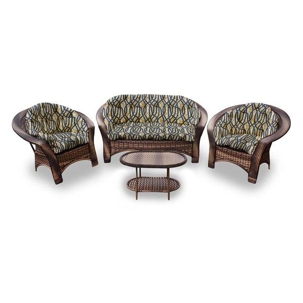 Conjunto De Sofá Fibra Sintética 19 - 1 Sofá 2 L + 2 Poltrona