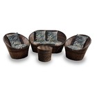 Conjunto De Sofá Fibra Sintética Bola - 1 Sofá 2 L + 2 Poltro